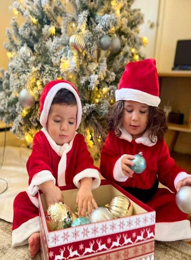 OSMOSIS Velvet Fabric made Santa Claus Dress Costume for Baby Boys Girls Kids (6 Months- 1 Year) For Christmas/New Year (Deluxe Series) - Image 3